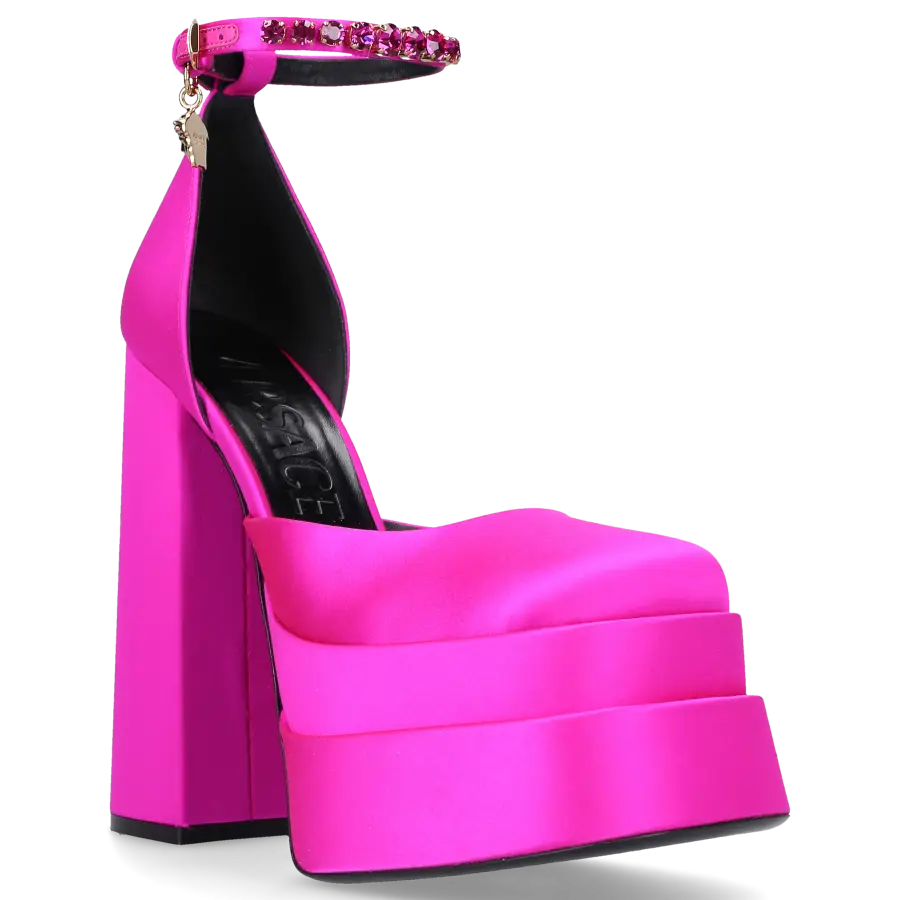 Versace - Plateaupumps MEDUSA Seide - pink