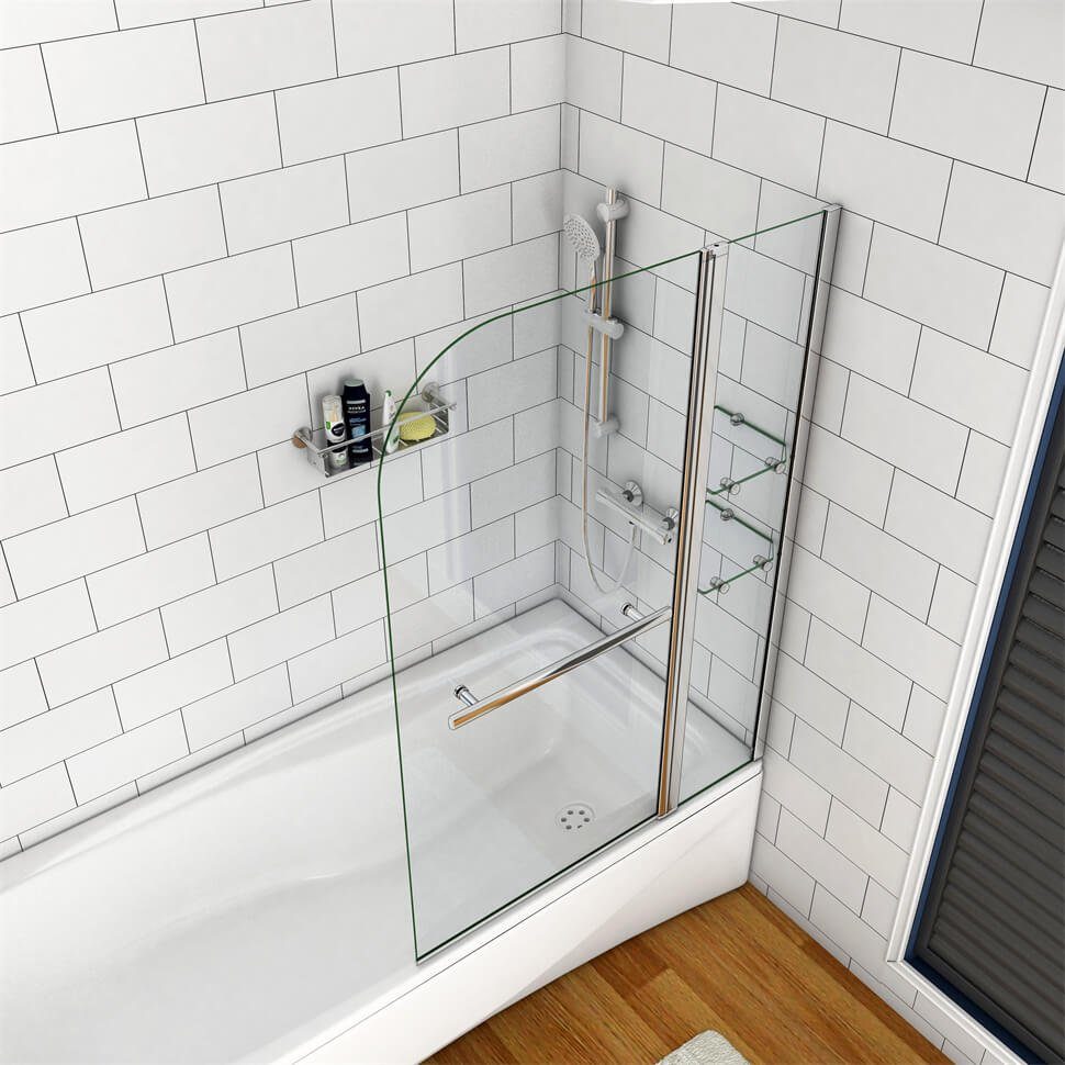 duschspa Badewannenaufsatz Duschkabine Badewannenaufsatz Drehwand Glaswand Duschwand, Einscheibensicherheitsglas, Sicherheitsglas, (Set), Breite 120cm, Höhe 140cm, Glas