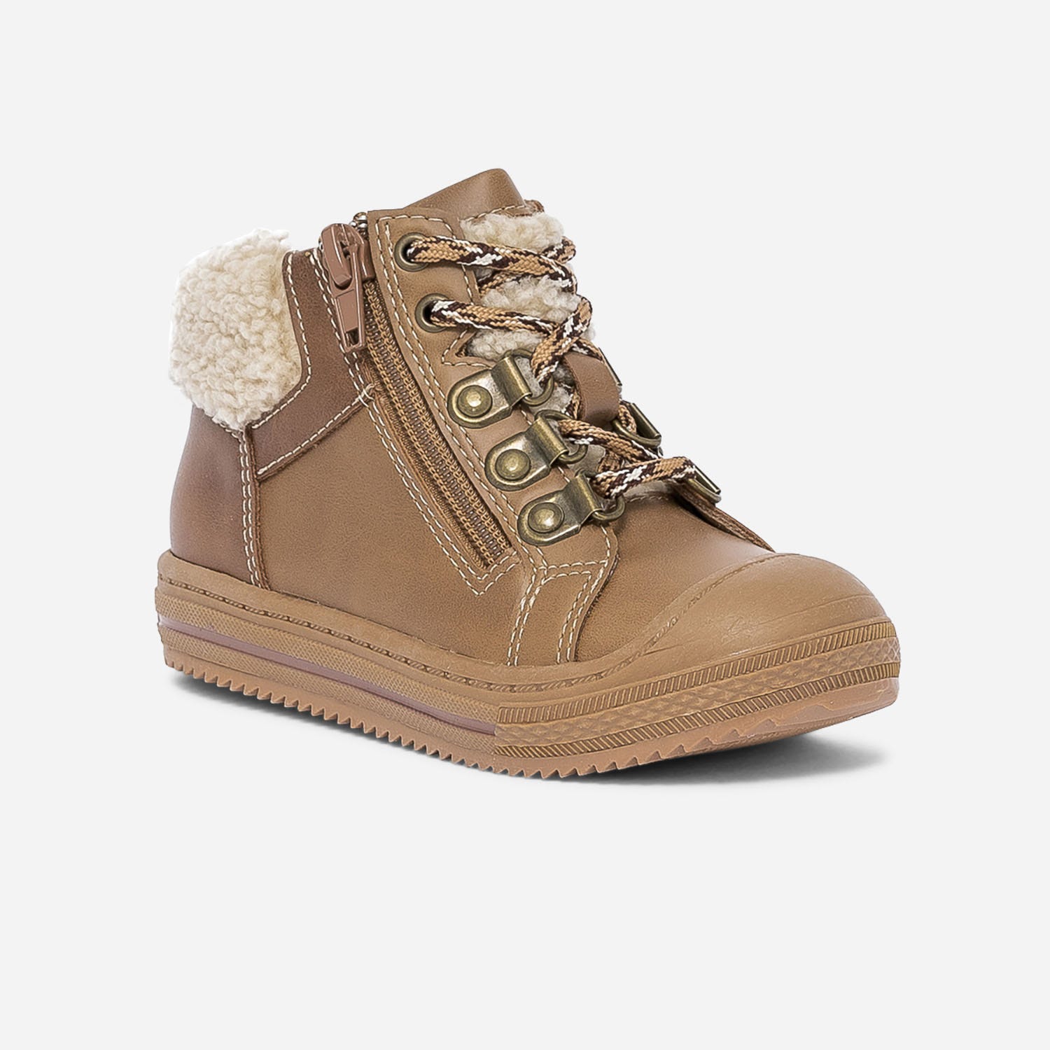 Boots camel à lacet