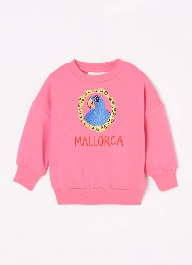 Mini Rodini megztinis „Parrot“ iš ekologiškos medvilnės su siuvinėjimu
