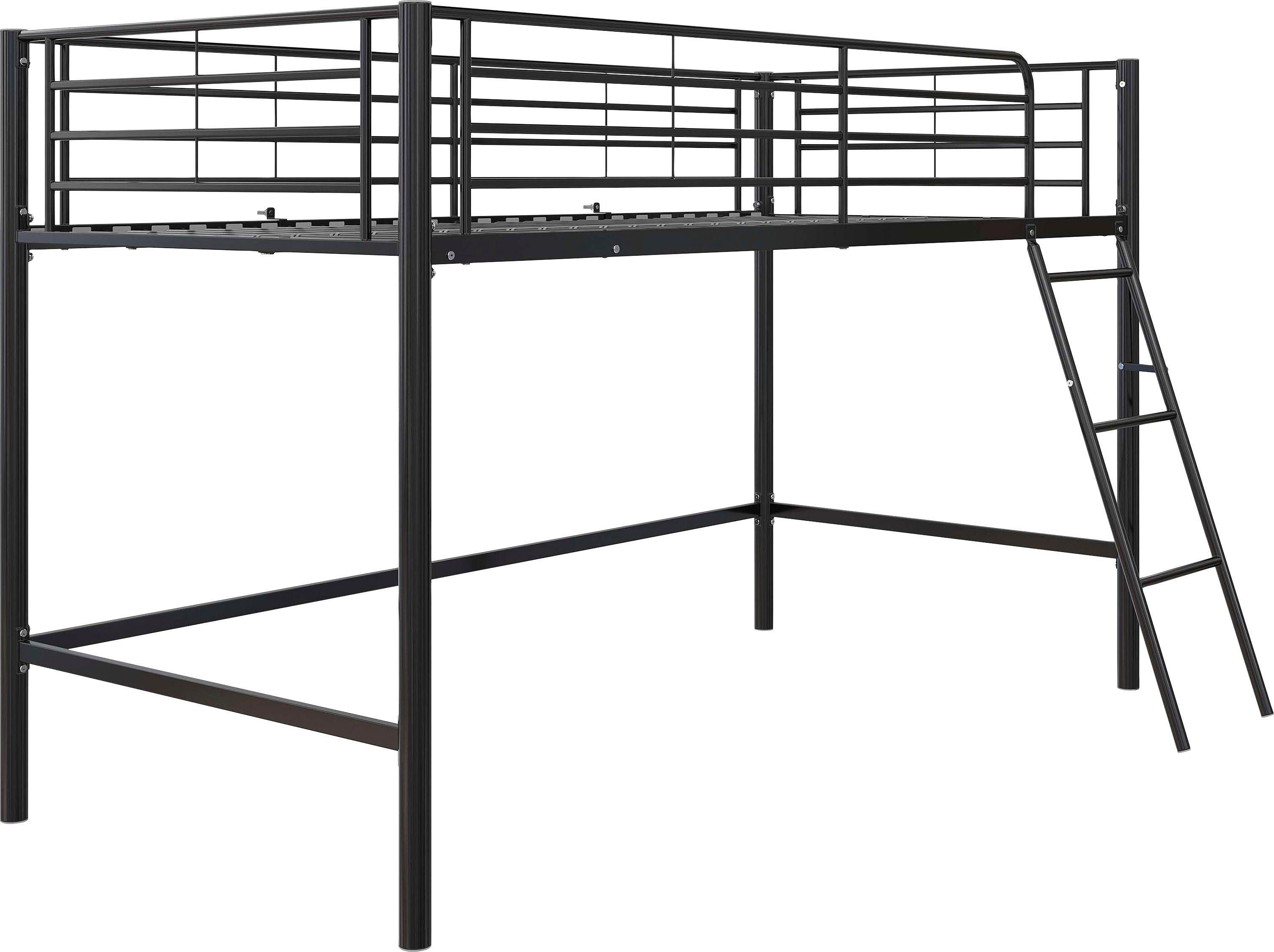 Lüttenhütt Hochbett Nils mit Lattenrost und Leiter, Matratzengröße 90x200 cm, Höhe 129 cm