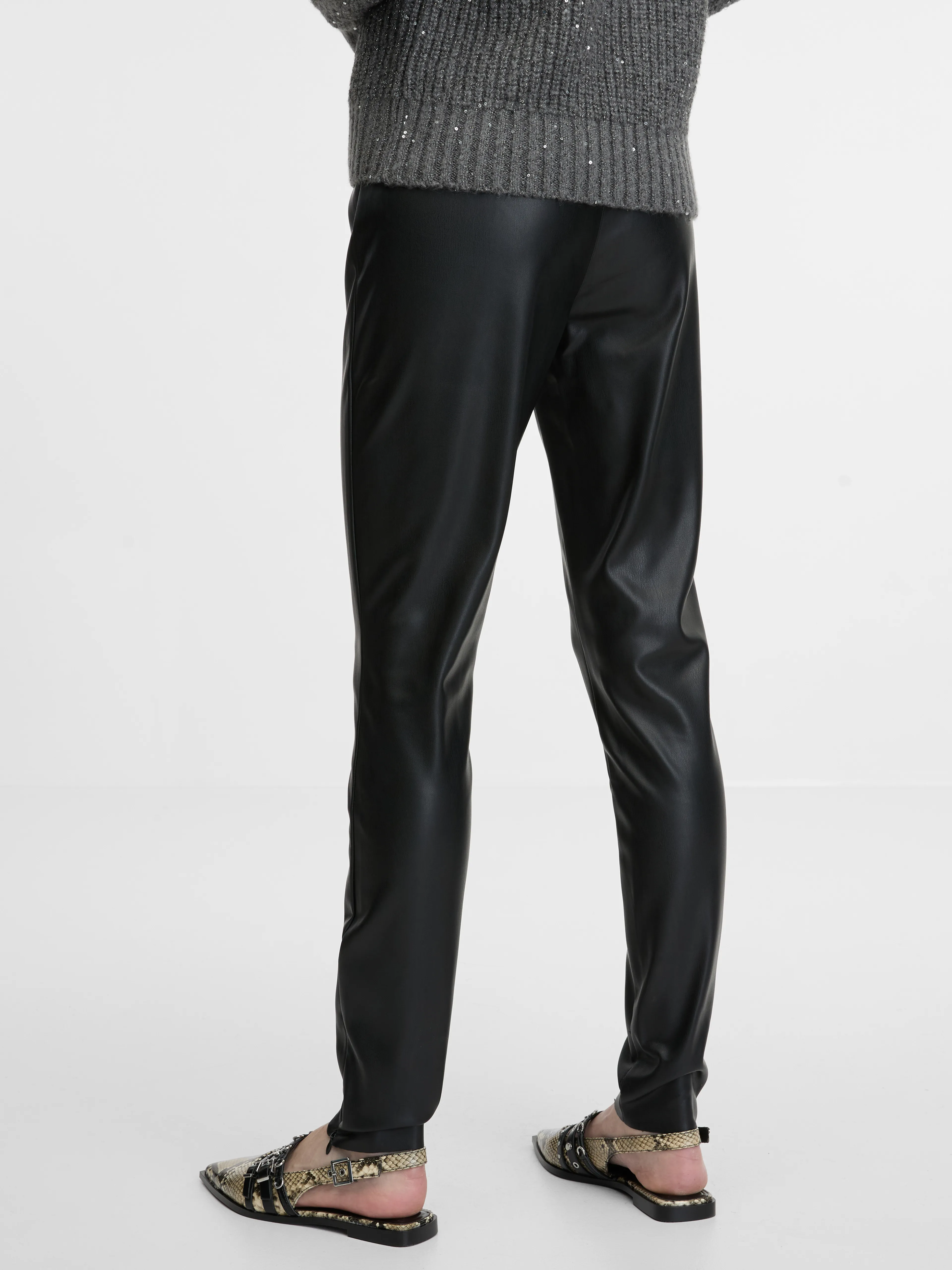 Schwarze Damen Lederhose ORSAY