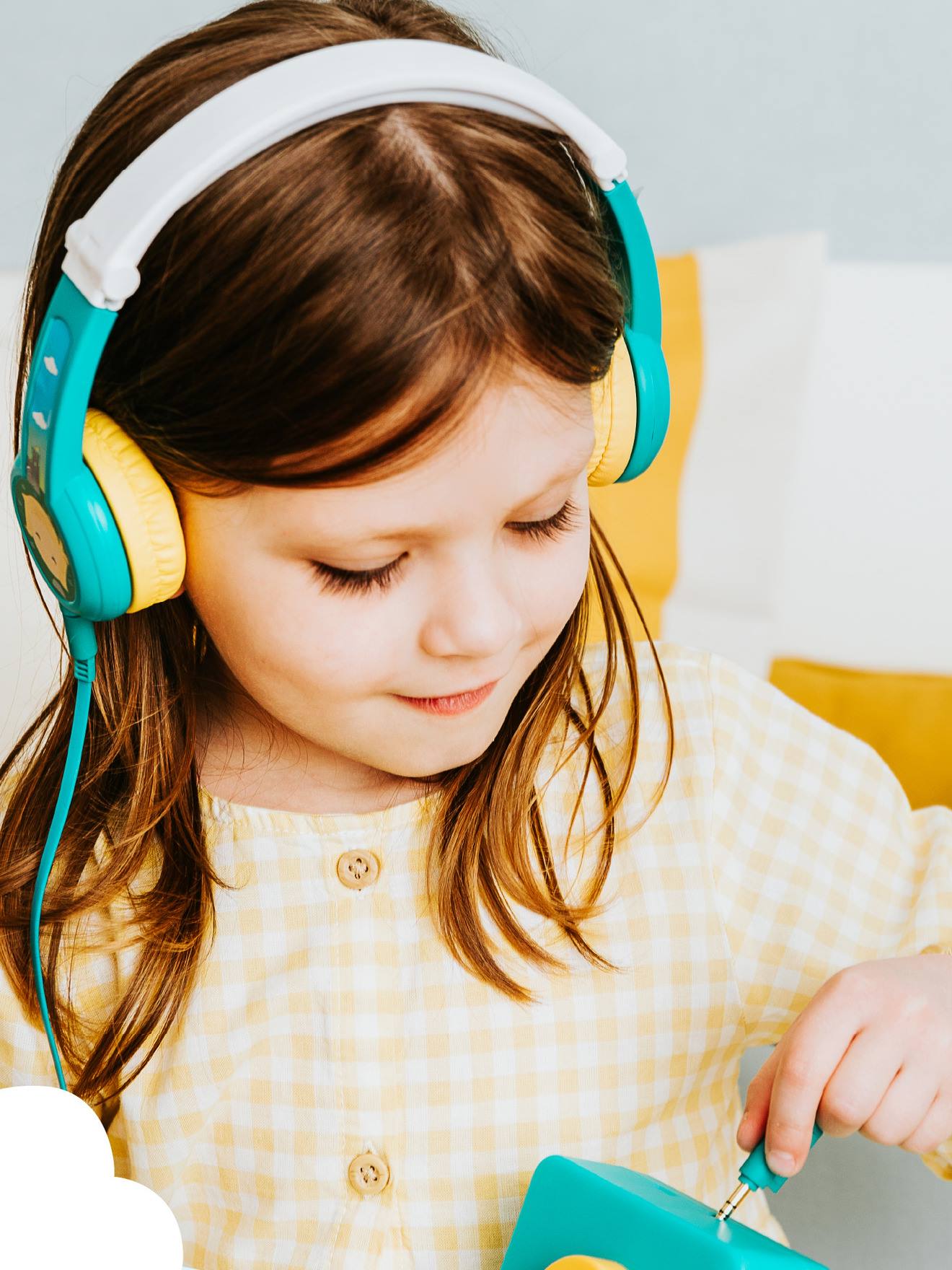 Casque Octave Lunii blanc jaune vert
