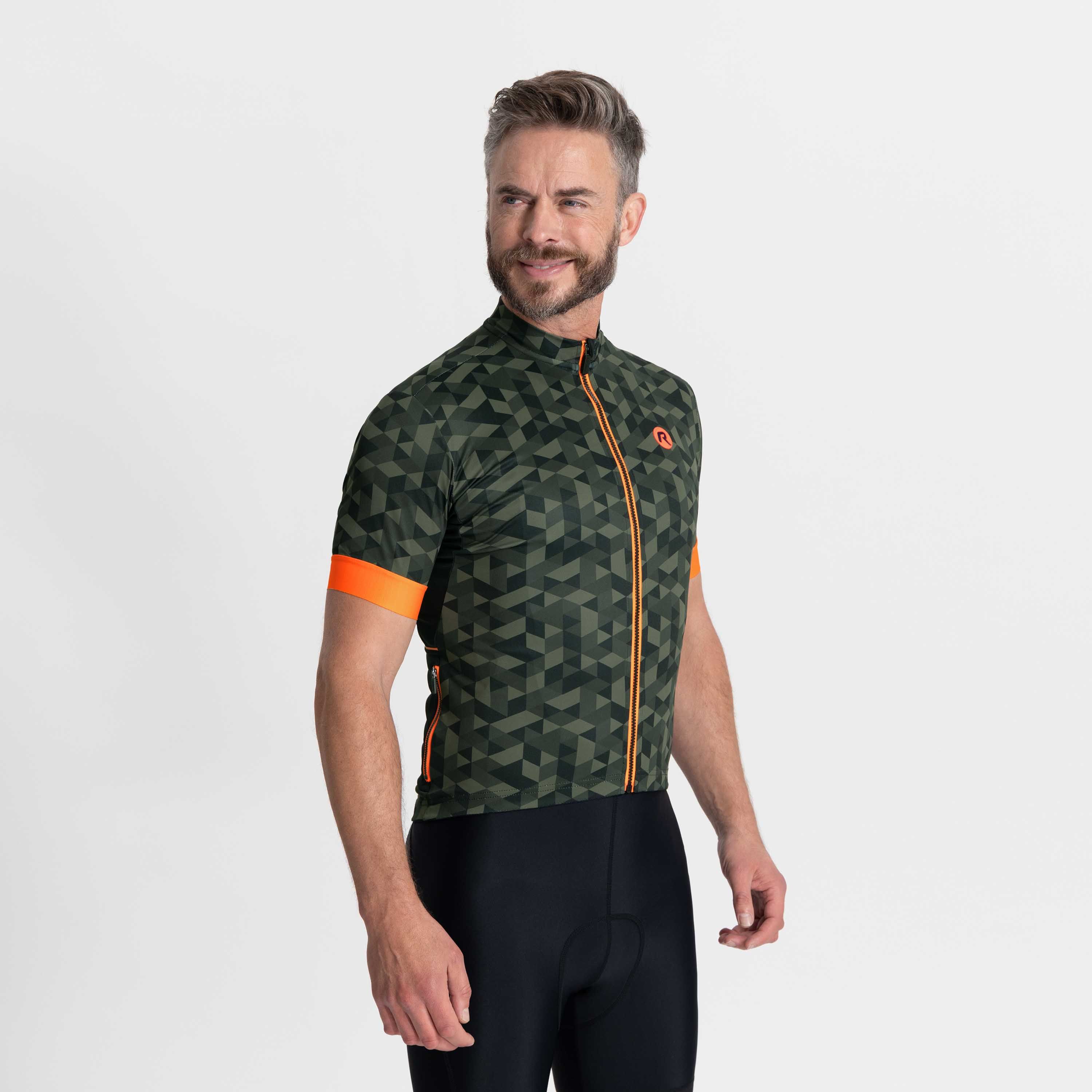 Rogelli Rubik Grün/Orange Herren Radtrikot Kurzarm