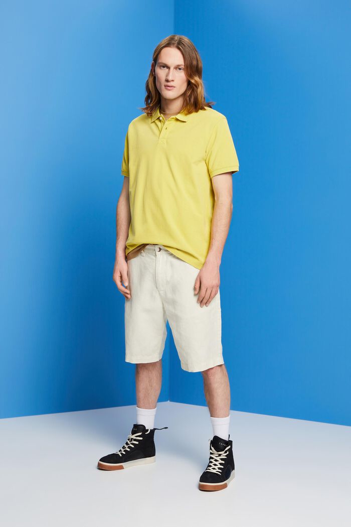 Poloshirt aus Stone-Washed-Baumwollpikee