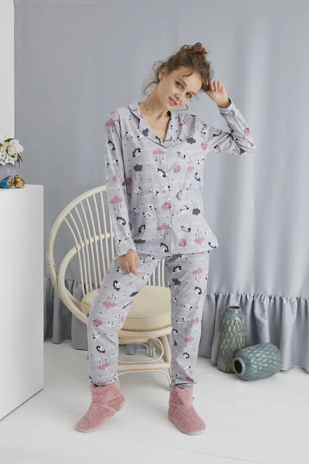 STRAWBERRY  Pyjama-Set mit Knöpfen