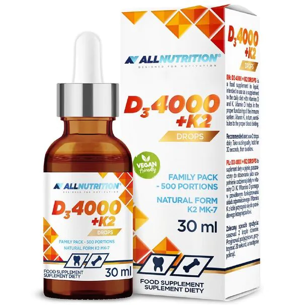 Allnutrition D3 4000 + K2, kapi