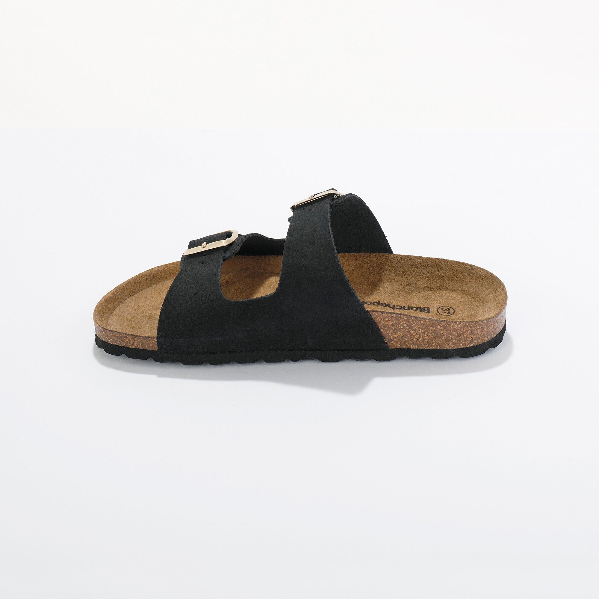 Mules croûte de cuir 2 boucles réglables