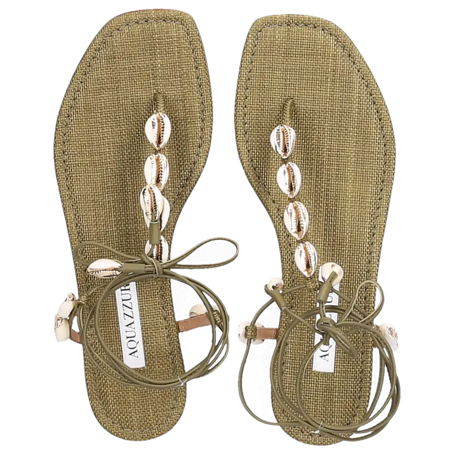 Aquazzura - Zehentrenner OF TO THE BEACH Kalbsleder - grün