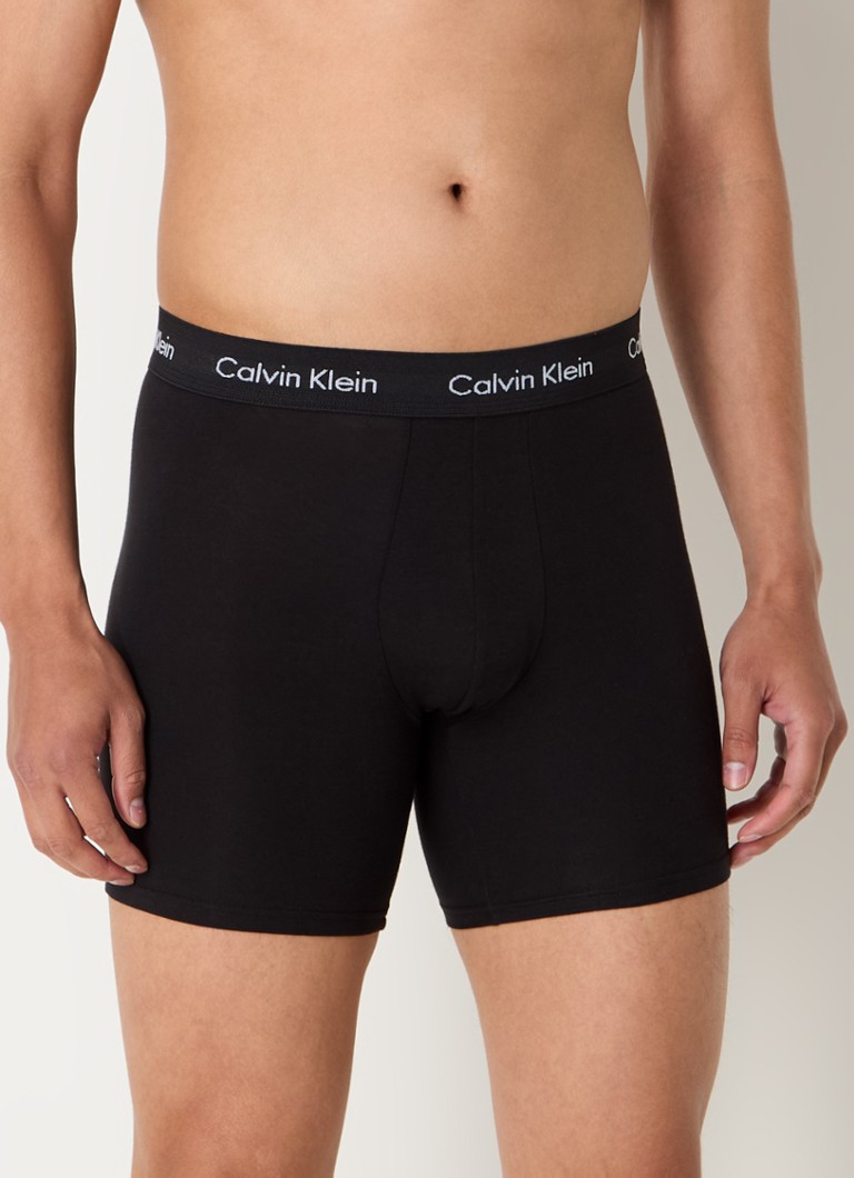 Calvin Klein Cotton Stretch boxer shorts with logo waistband in a 3-pack