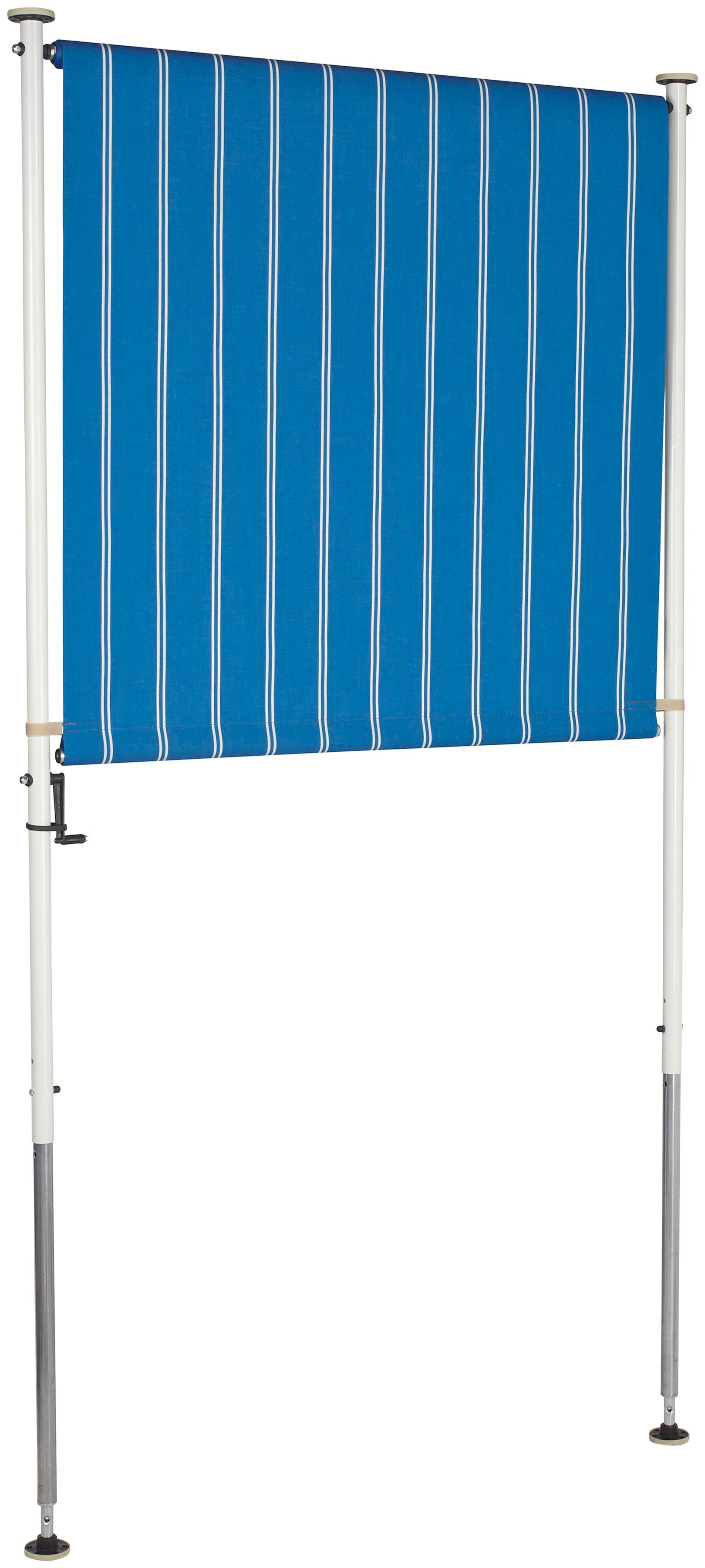 Angerer Freizeitmöbel Klemm-Senkrechtmarkise blau/weiß, BxH: 120x225 cm