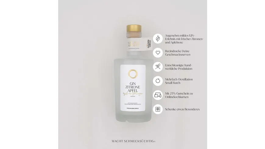 THE GOLDEN CIRCLE Gin Zitrone Apfel Liqueur by Andi Schweiger 350 ml