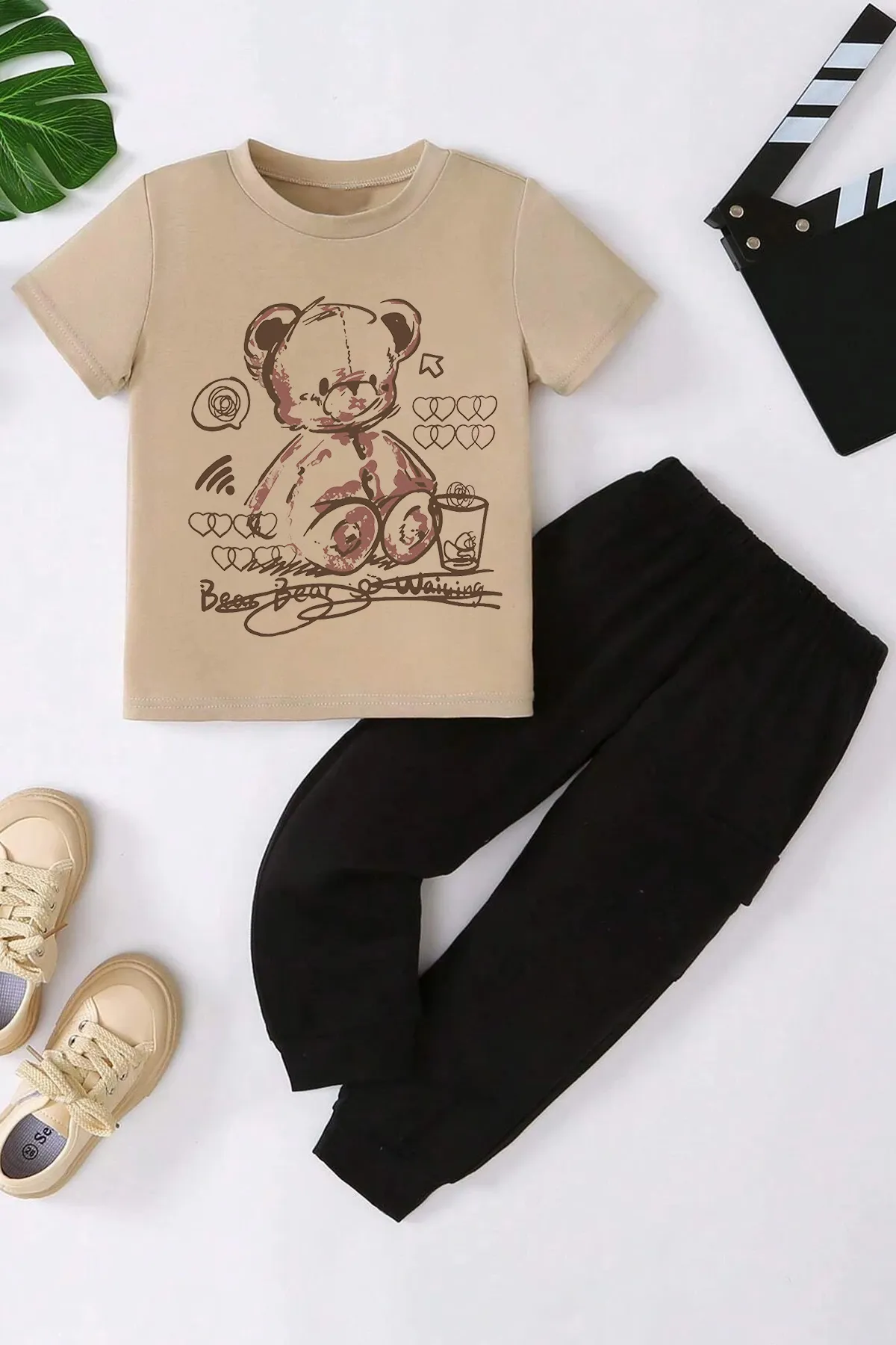 uyguntarz  Sport-Sweatsuit Set - Beige - Regular Fit