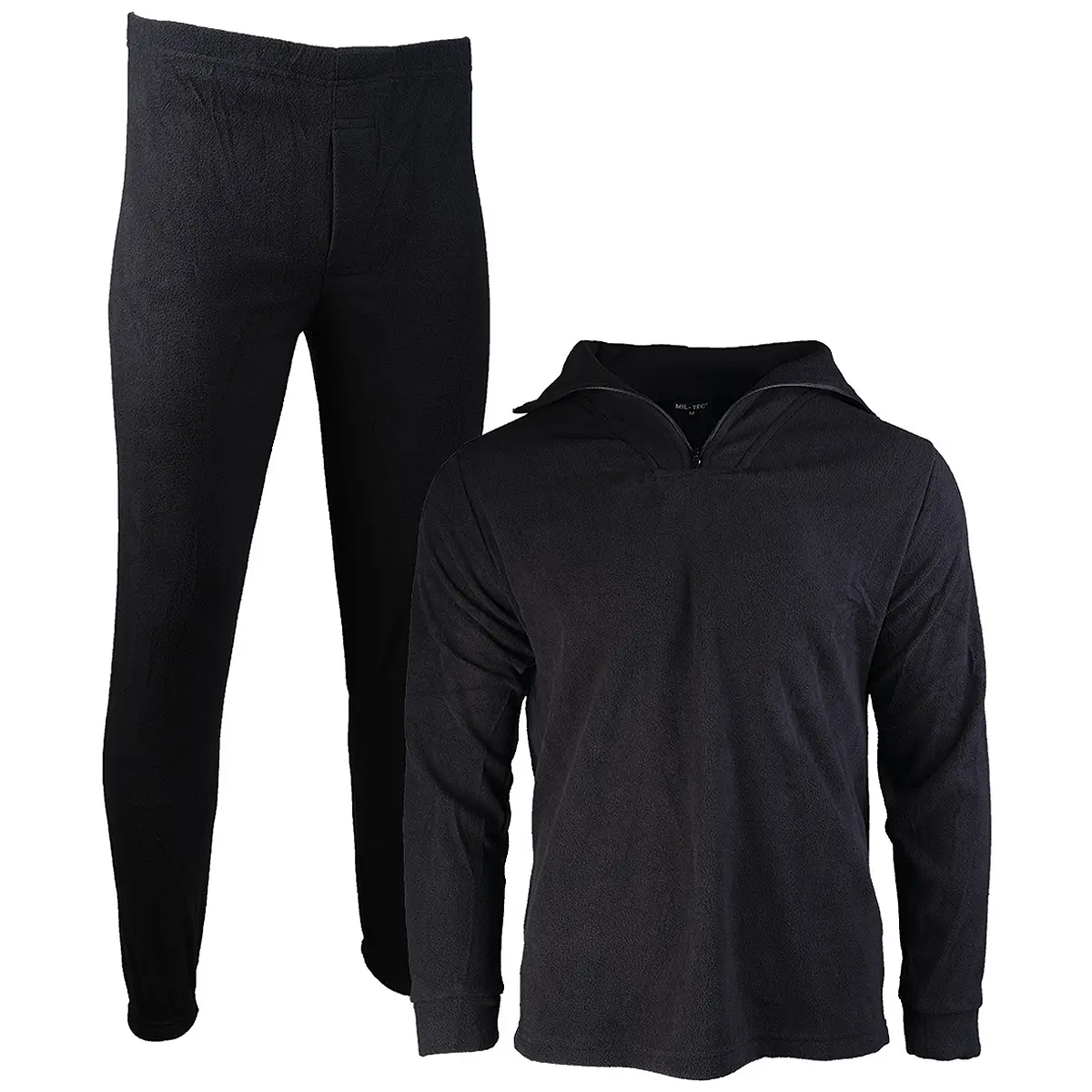 Unterwäsche Thermofleece Zipper schwarz