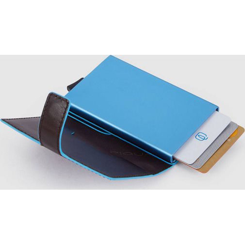 Piquadro Black Square Kreditkartenetui RFID Schutz Leder 10 cm