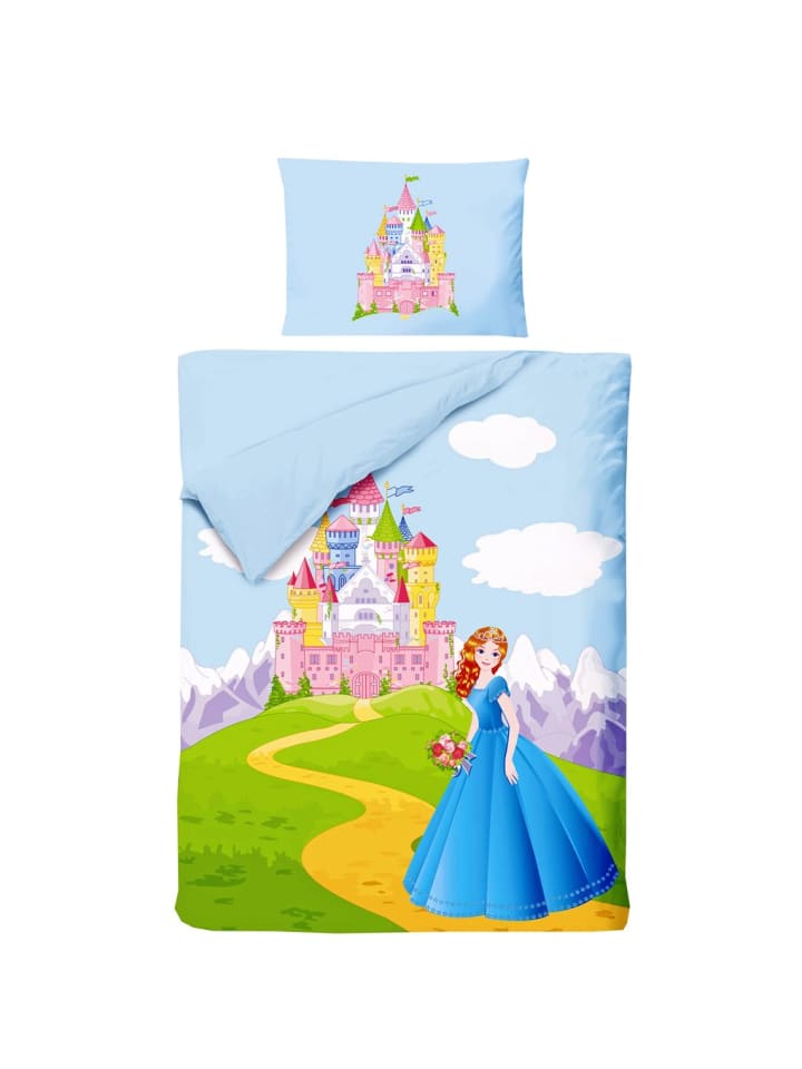JACK 2 tlg. Renforcé Bettwäsche 100x135cm Prinzessin in Blau günstig kaufen 100x135 cm