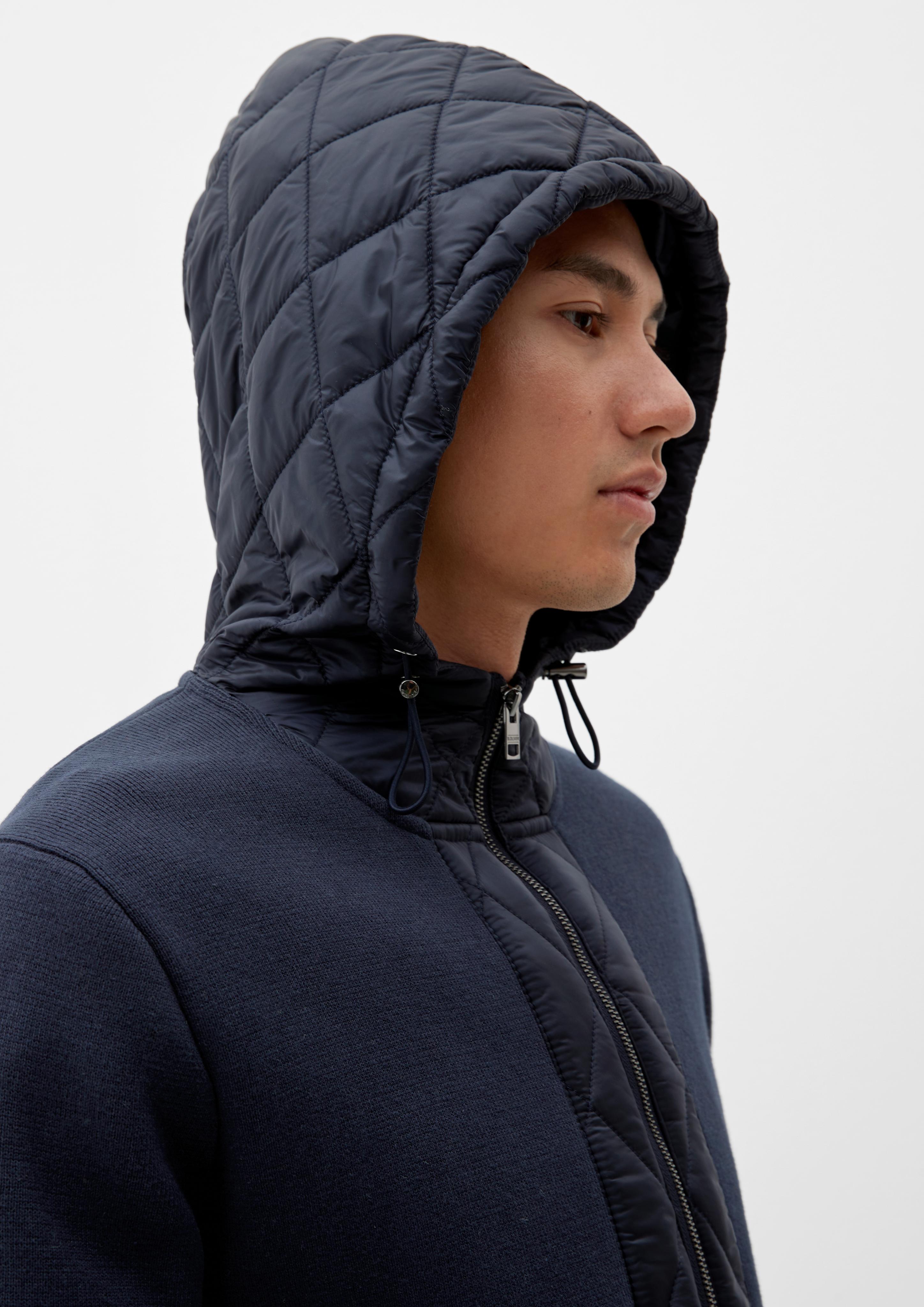Kapuzenjacke im Materialmix  2118078-5959