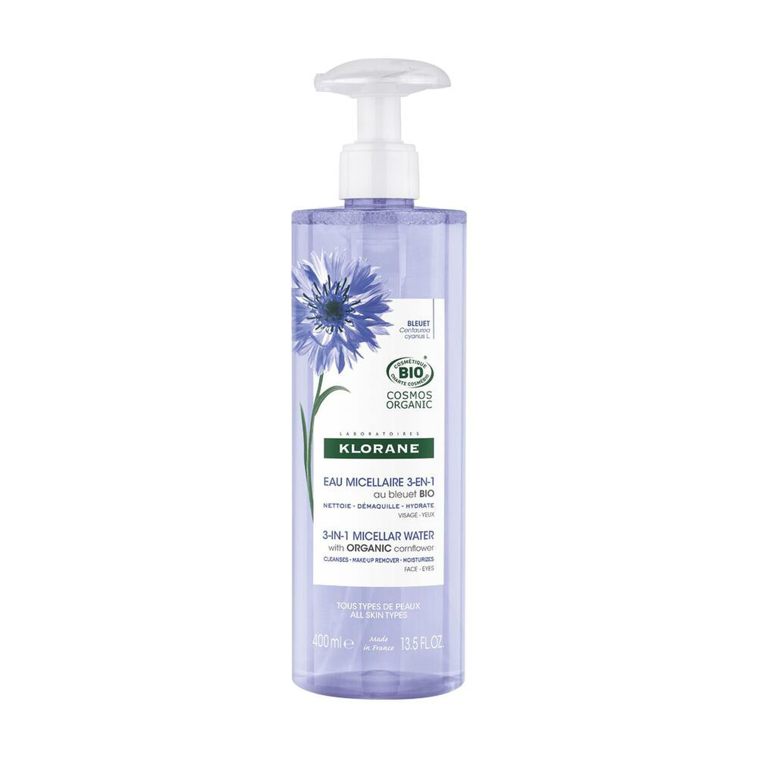 Klorane Bleuet Bio Eau Micellaire Visage - Yeux - Lèvres