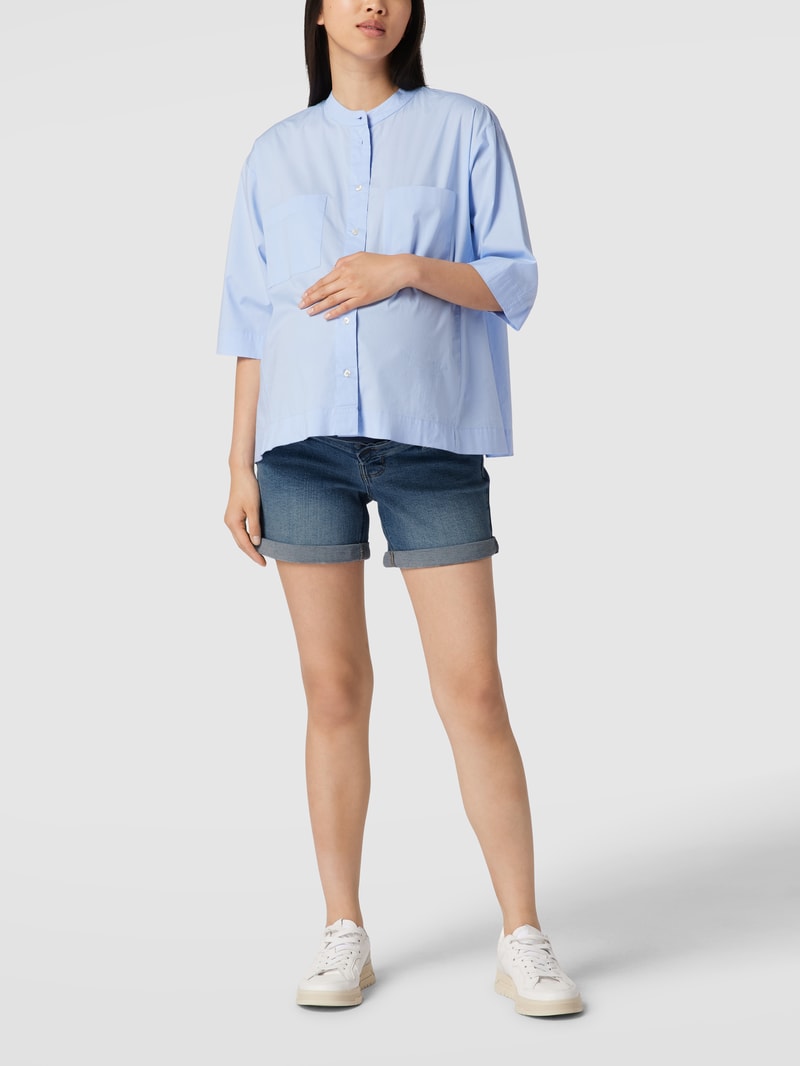 Umstands-Jeansshorts mit Bauchband in hellblau