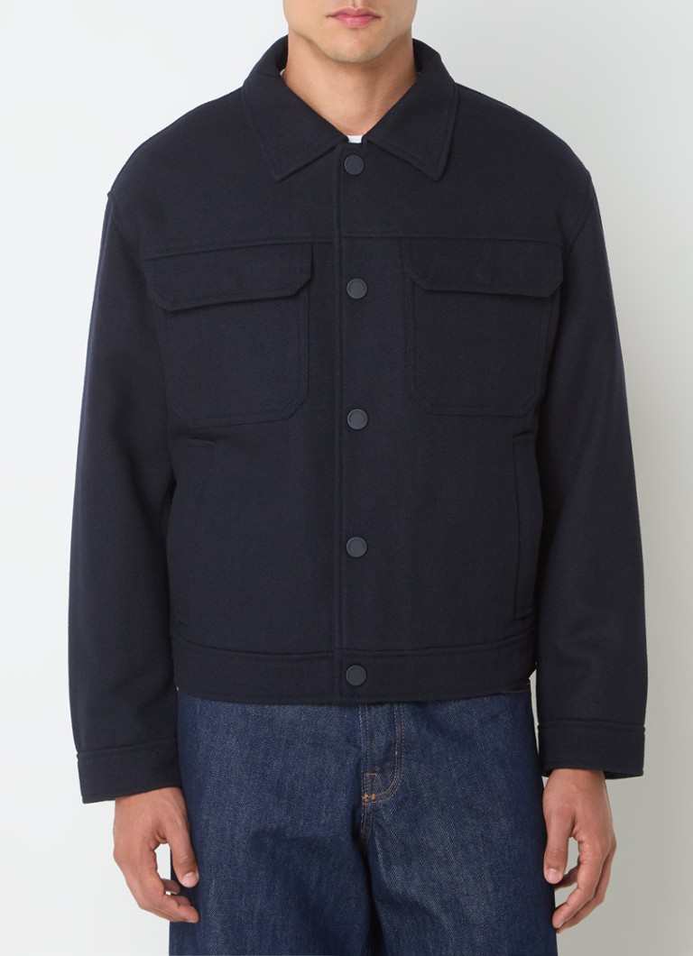 Armani Exchange Jacket in wool blend with chest and side pockets