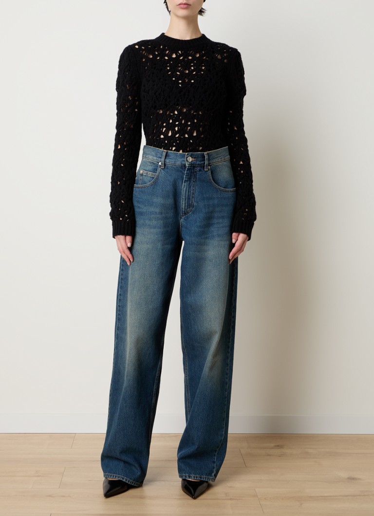 Maglione Chloé a maglia grossa in lana vergine con motivo traforato