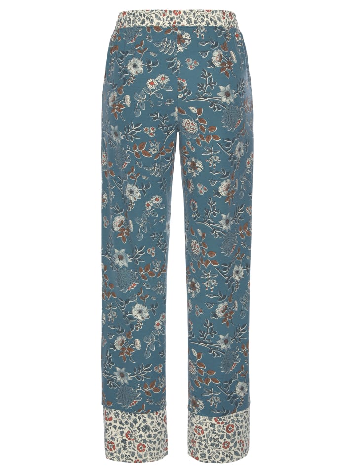 LASCANA Schlafhose in rauchblau-ecru günstig kaufen
