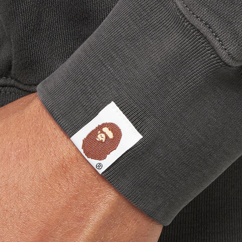 A Bathing Ape Spray Ape Head Garmint Dyed Crewneck M black