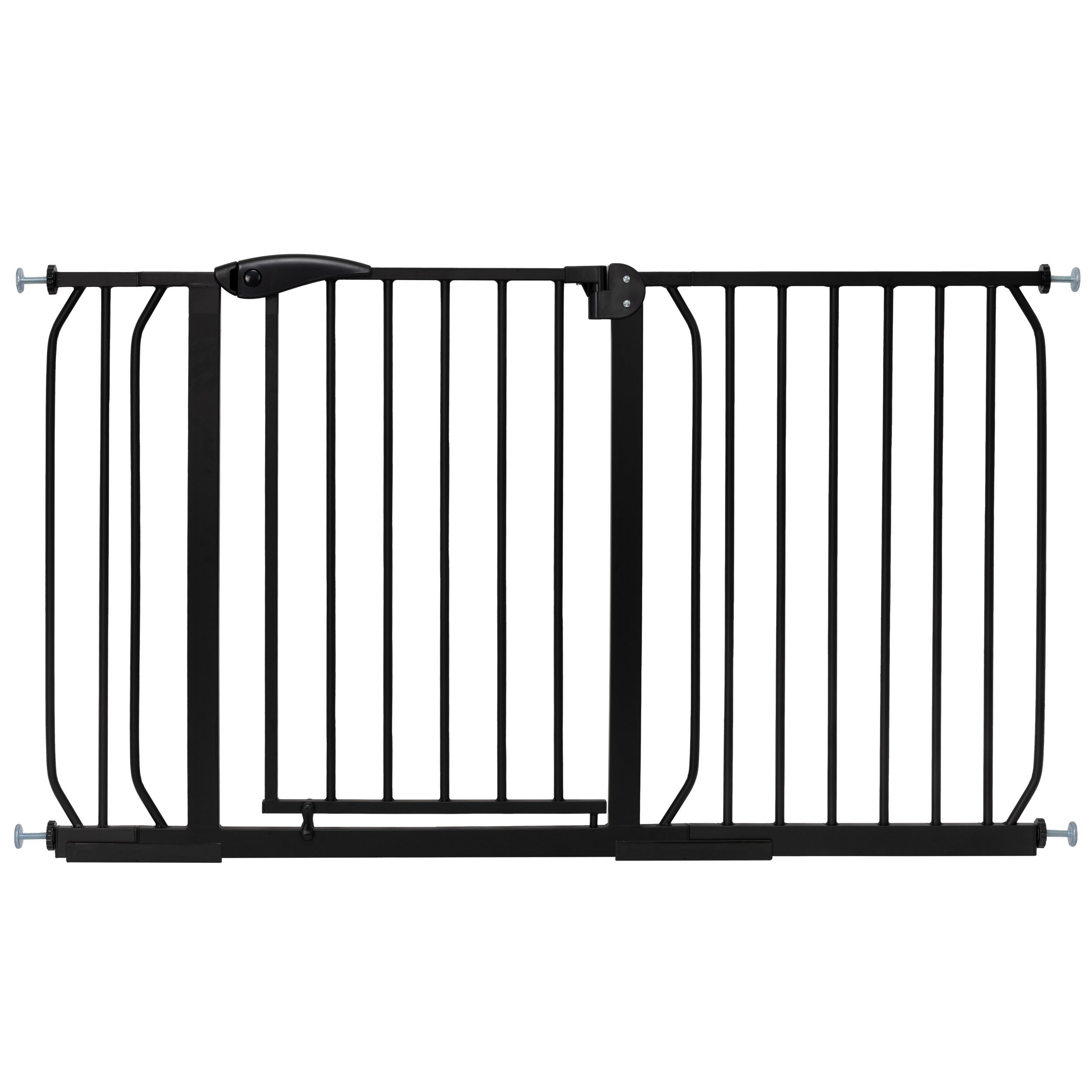 ib style Türschutzgitter Treppengitter Berrin schwarz inkl. Y-Spindel 115-125 cm schwarz, Treppenschutzgitter - Sicherheitsgitter - kein Bohren - 90° Stopp