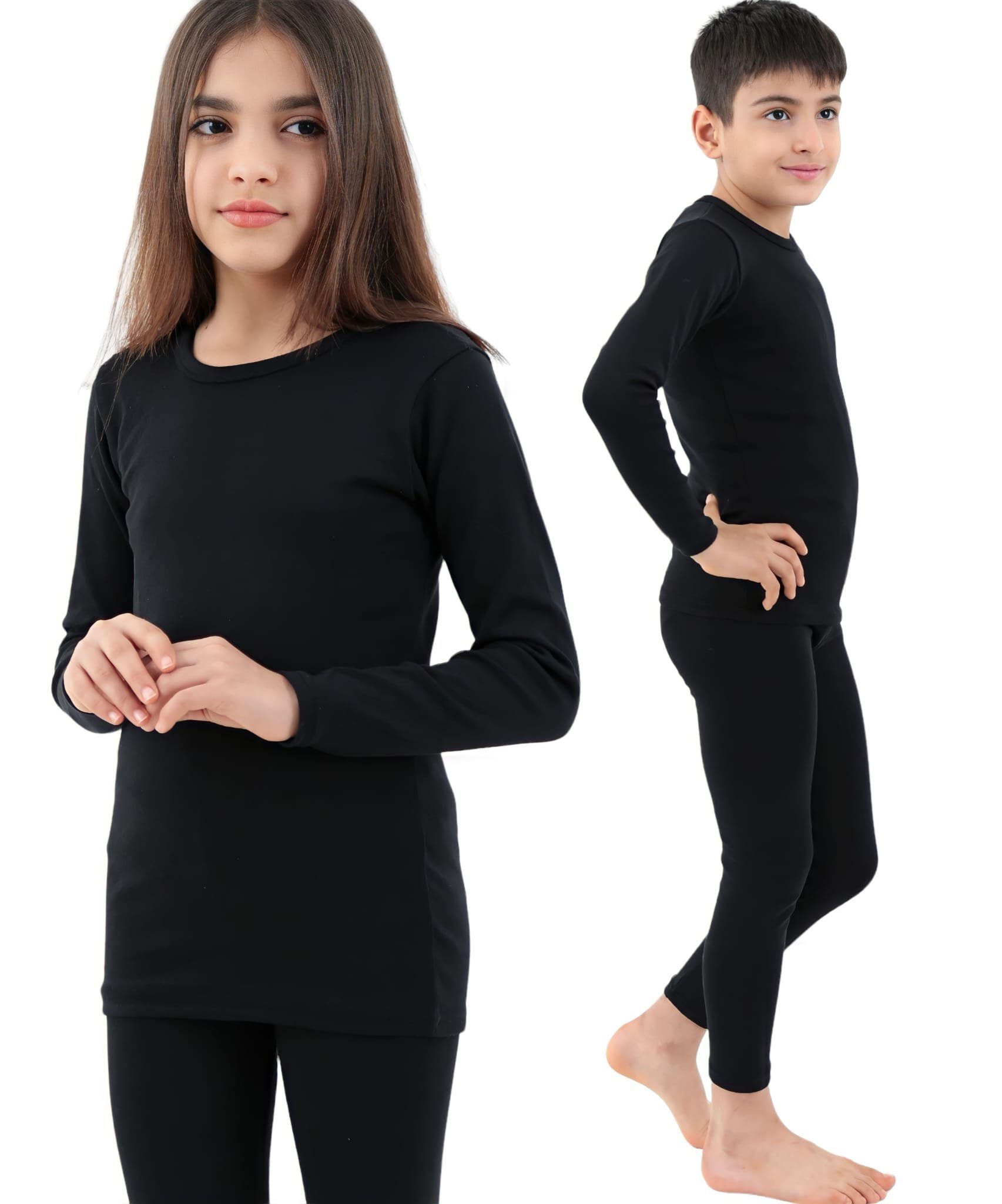 isil Thermounterhose Thermo Anzug Kinder Winter Unterwäsche Leggins und langarm Unterhemd (Zweiteiler - Leggings & Langarmshirt) mit innen Fleece gefüttert