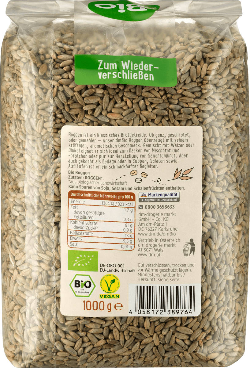 Getreide, Roggen, 1.000 g