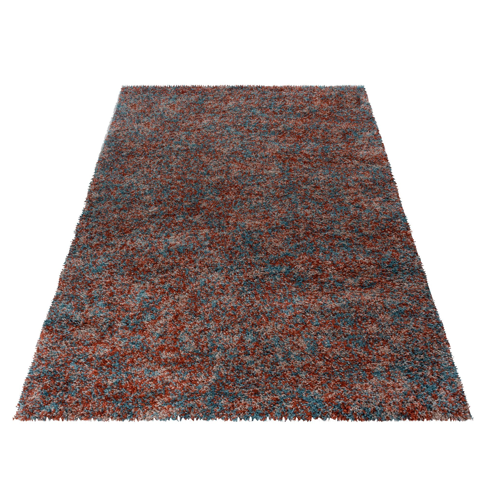 Hochflor-Teppich Meliert Design, Carpetsale24, Läufer, Höhe: 30 mm, Teppich Wohnzimmer