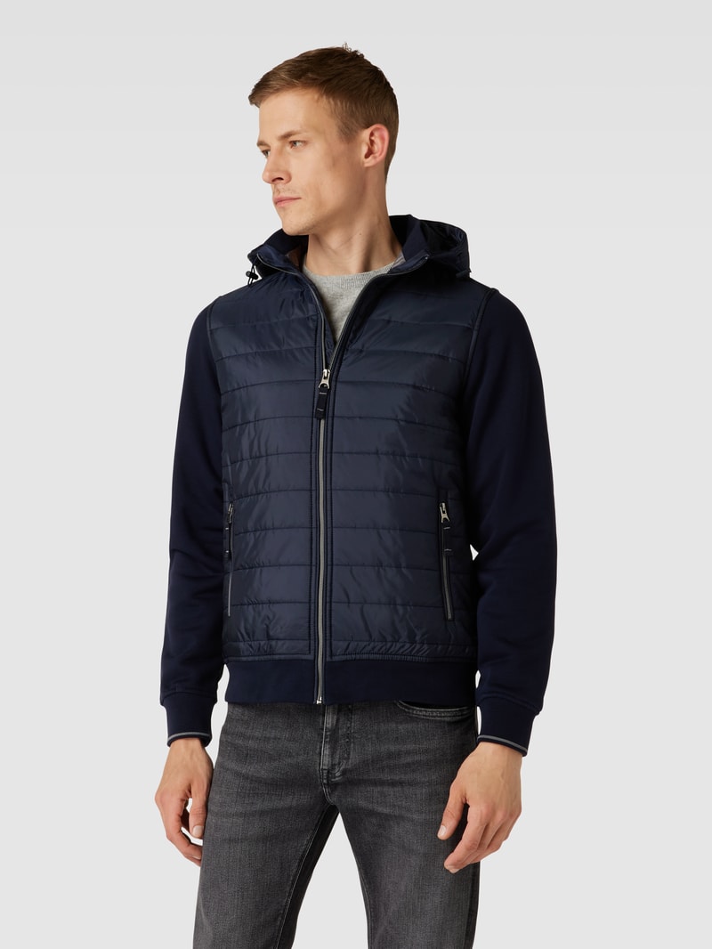 Sweatjacke mit Stepp-Einsatz in marineblau