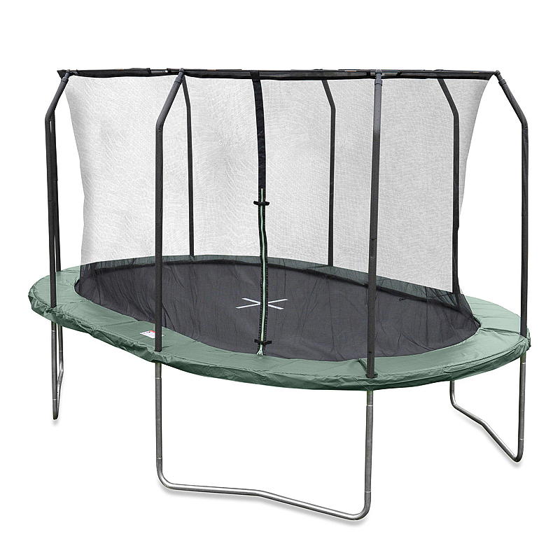 Super Jumper Trampoline 3x4,6 m Grønn, oval, m/sikkerhetsnett