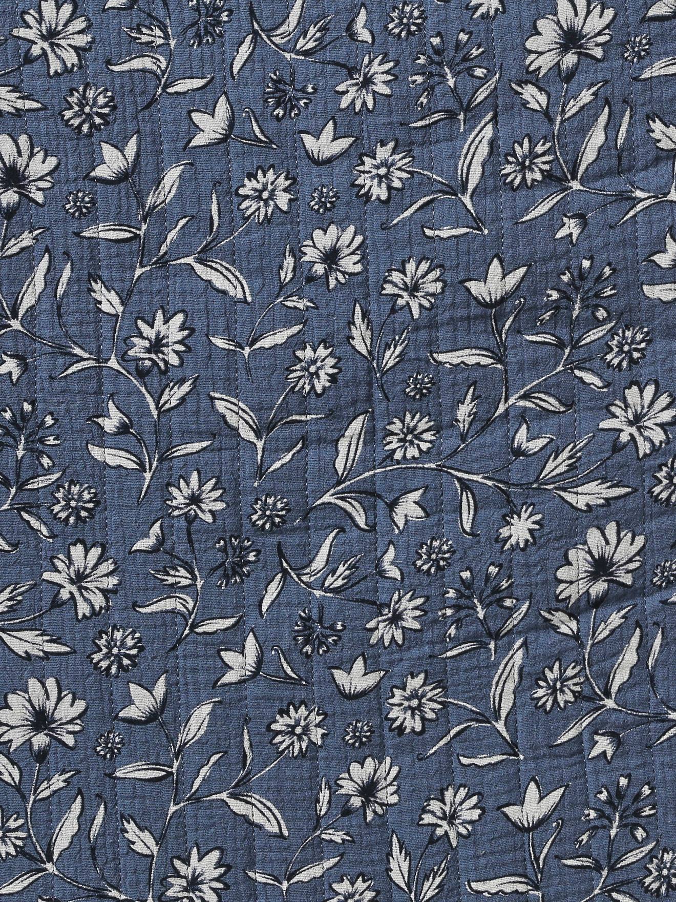 Vertbaudet Baby Ausfahrsack, Musselin Oeko-Tex, personalisierbar - blau indien blume
