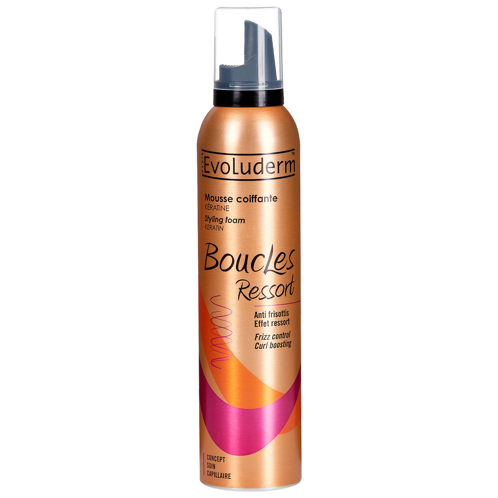 evoluderm Boucles Ressort Mousse Coiffante Kératine - 250 ml