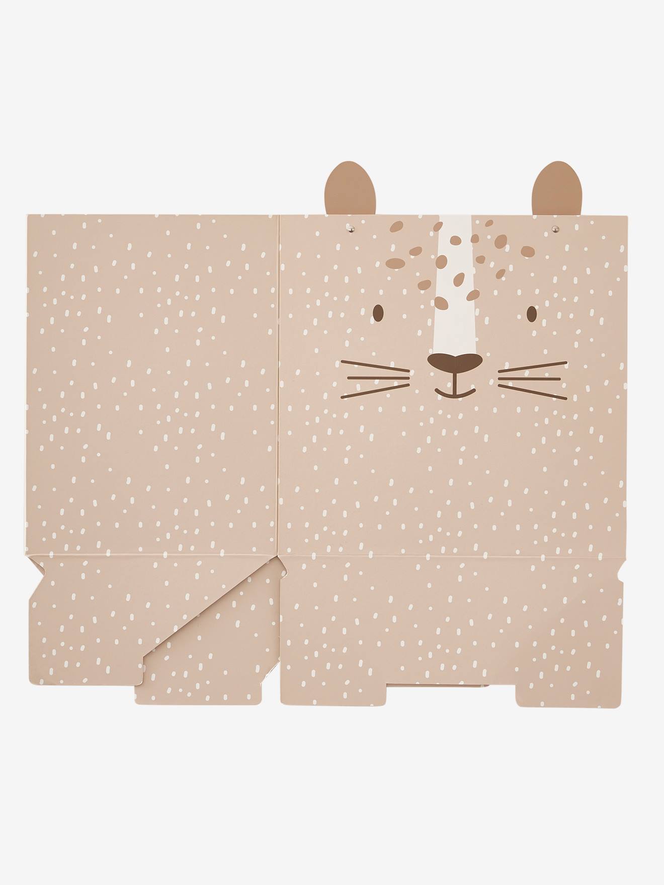 Vertbaudet Kinderzimmer Aufbewahrungskarton TIGER - beige