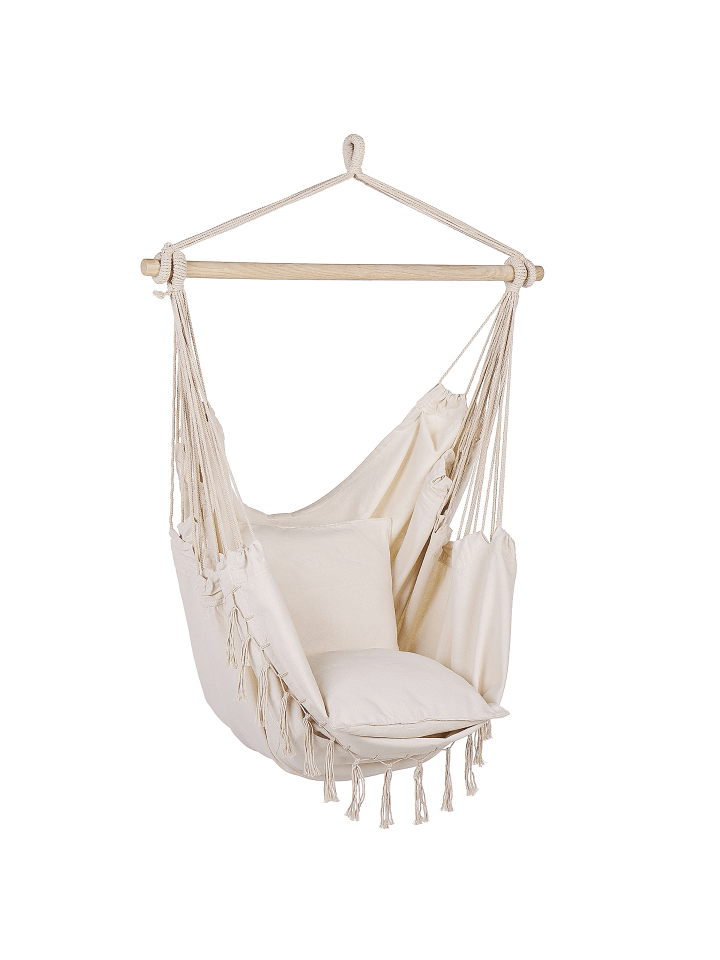 Beliani Hängesessel BONEA in Beige - (W) 95 x (H) 125 x (L) 55 cm günstig kaufen onesize