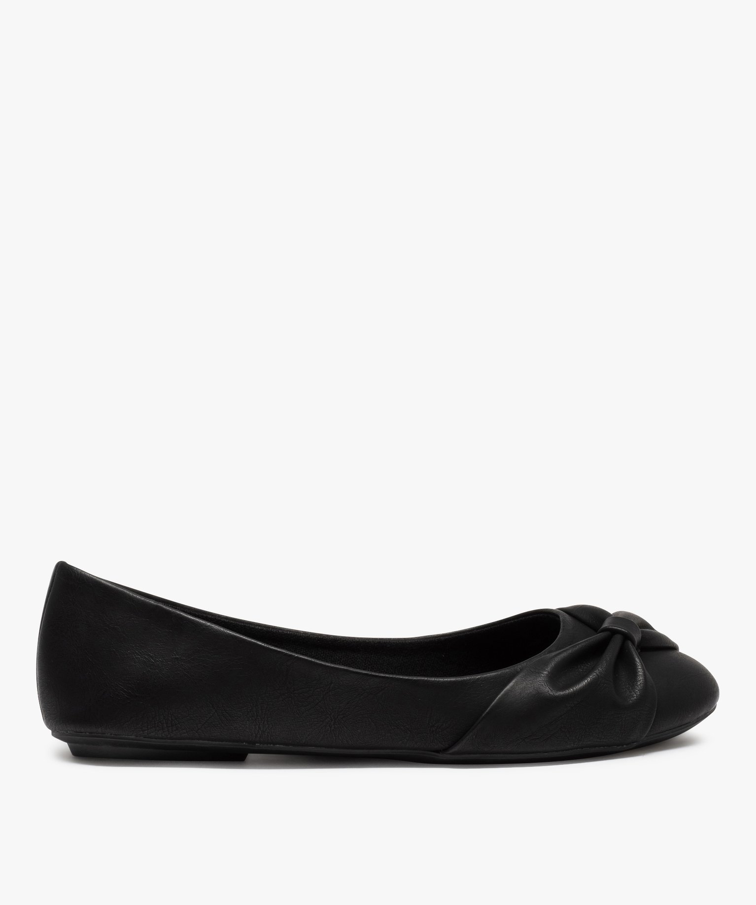 Ballerines femme unies à n?ud drapé noir | GEMO