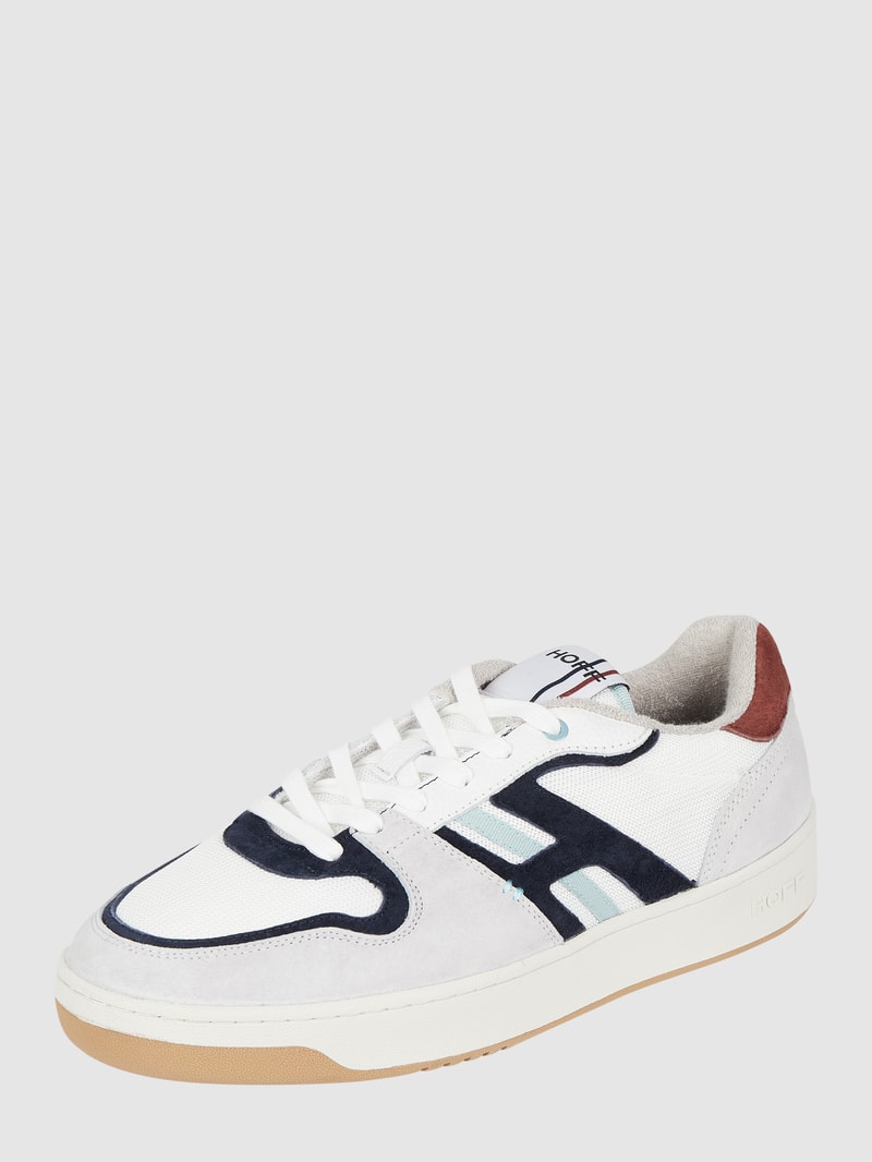 Sneaker aus Leder und Textil Modell 'Melrose' in mittelgrau