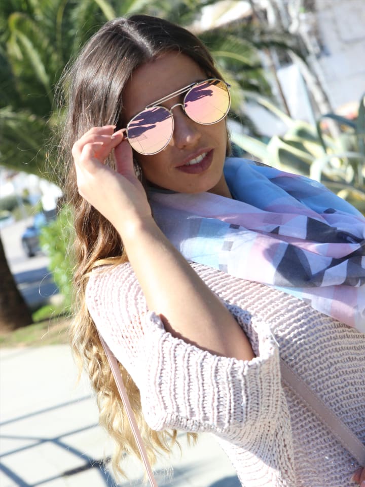 styleBREAKER Piloten Sonnenbrille in Gold / Pink verspiegelt günstig kaufen onesize