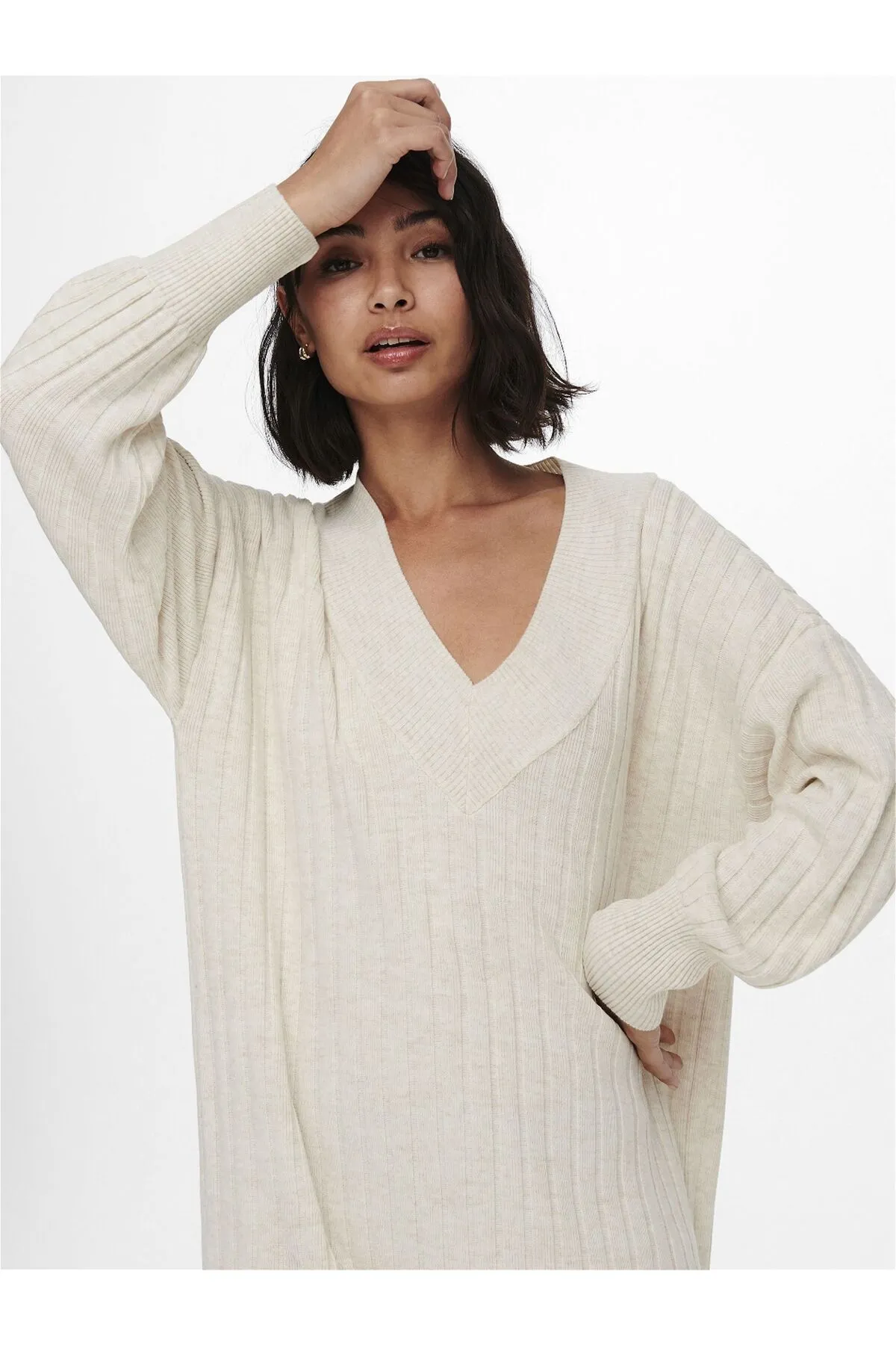 Only  Strickkleid ONLNEW TESSA L/S MIDI V DRESS KNT NOOS