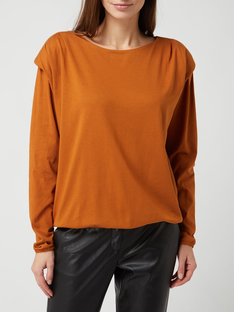 Sweatshirt aus Baumwoll-Modal-Mix in cognac