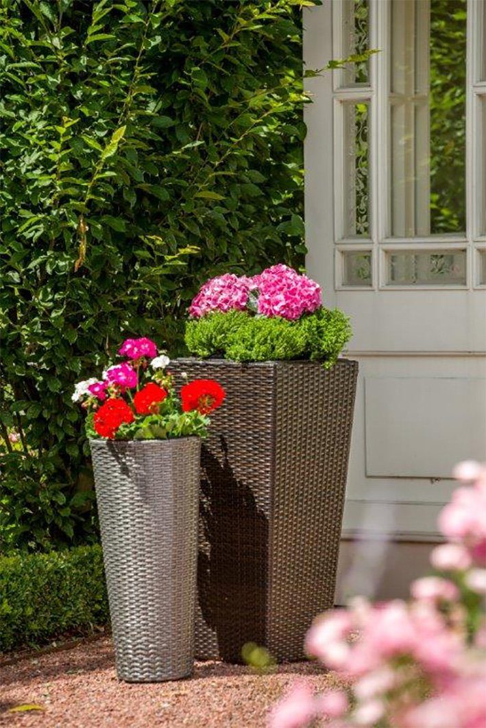 tegawo Pflanzkübel Polyrattan Vase konisch