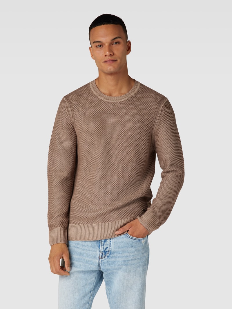 Strickpullover aus Schurwolle Modell 'Willon' in beige