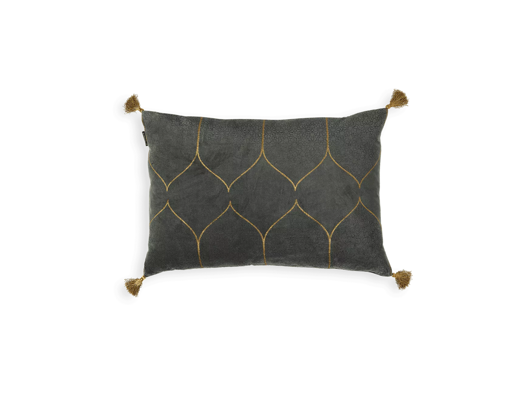 Housse de coussin en velours de coton Vellore 60x40cm Gris Bleu