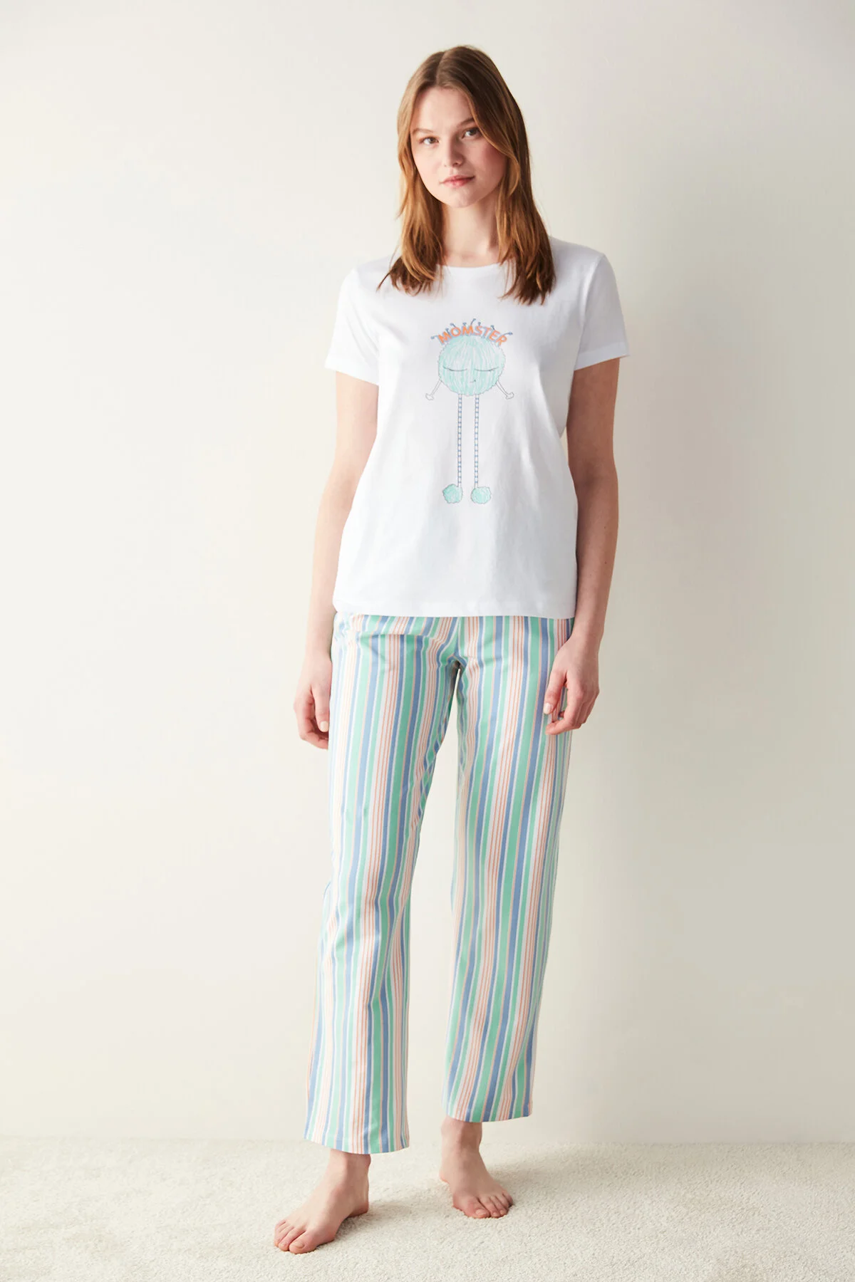 Penti  Mehrfarbiges Momster-Pyjama-Set mit Hosen