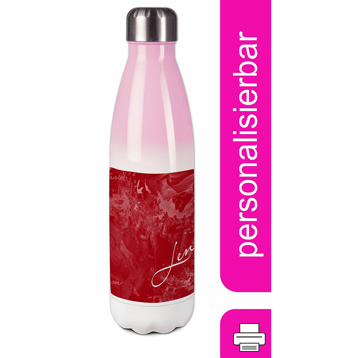 Edelstahl Kinder Thermoflasche / Trinkflasche bunt Traum Farbe rot Spülmaschinenfest, Auslaufsicher, Bruchfest, Doppelwandig, Für Heißgetränke geeignet, Mit Deckel, Isoliert