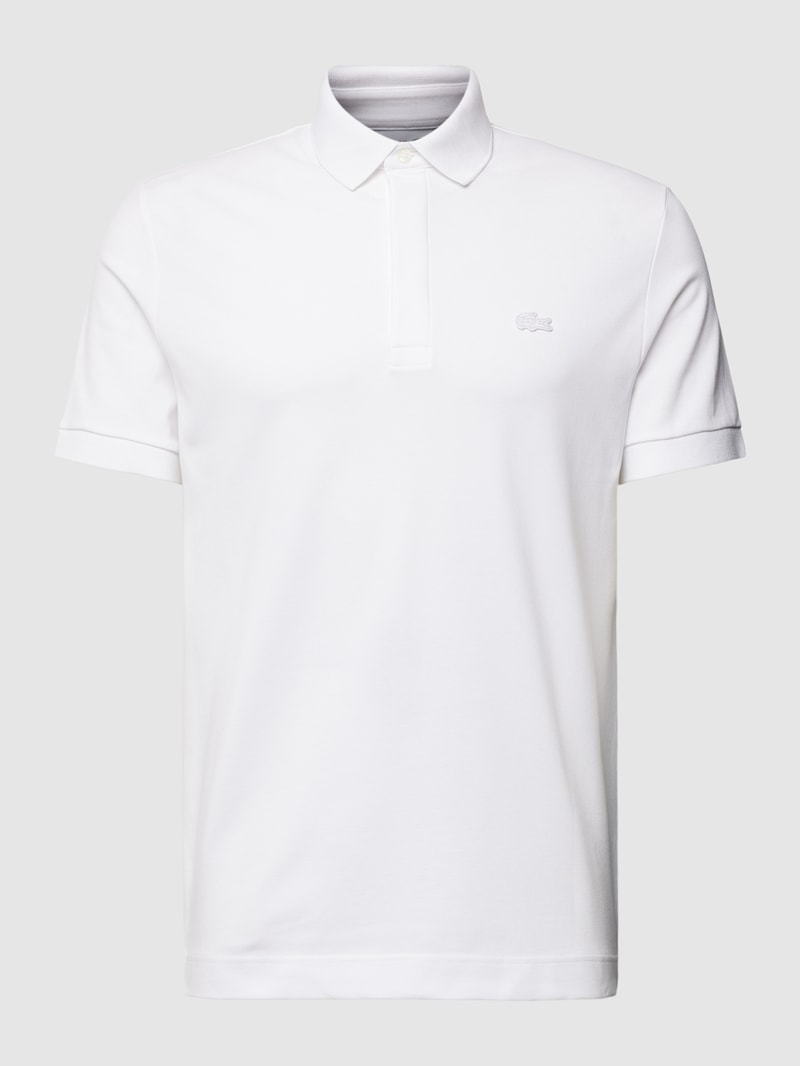 Poloshirt mit Logo-Stitching in weiß