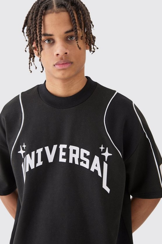 Oversize T-Shirt mit Universal-Print