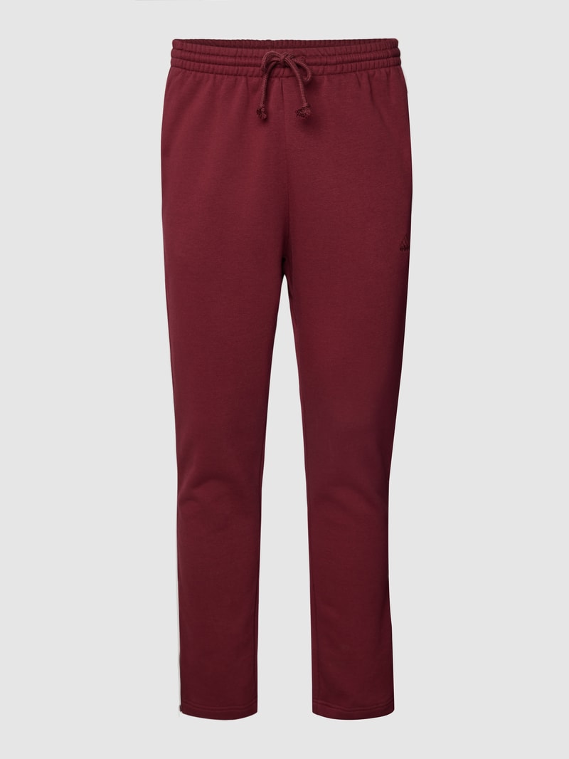 Sweatpants mit Label-Stitching in bordeaux rot